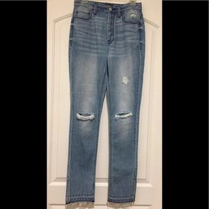 Bebe cotton jeans ripped blue 28